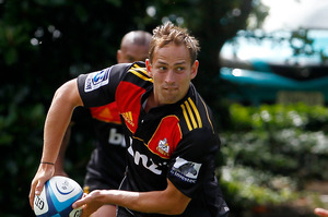 Andrew Horrell in action during a Chiefs' training session. Photo / Christine Cornege