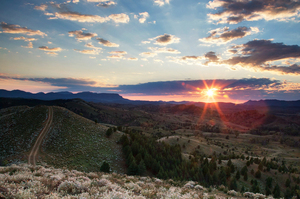 Sunrise over the Flinders Ranges, Arkaba Station, South Australia. Photo / Richard Field