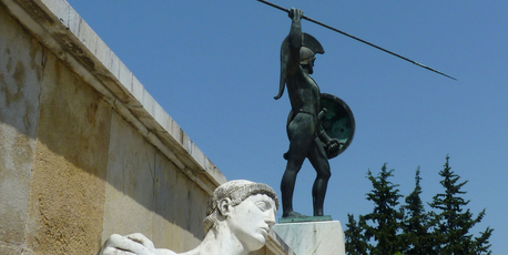 Leonidas, defiant to the last, awaits the Persian invaders. Photo / Jim Eagles