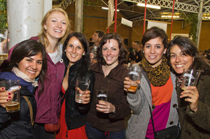 It's bottoms up at the Marchfest beer festival. Photo / David Letsche