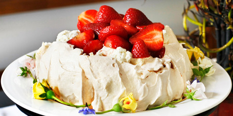Peter Gordon's mother, Timmy's, famous pavlova. Photo / Steven McNicholl