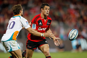 Daniel Carter (left) reckons playing at No12 is "good for his development". Photo / Getty Images