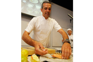 Master chef judge Josh Emmett told students it's all about putting in hard work. Photo / Christine Cornege