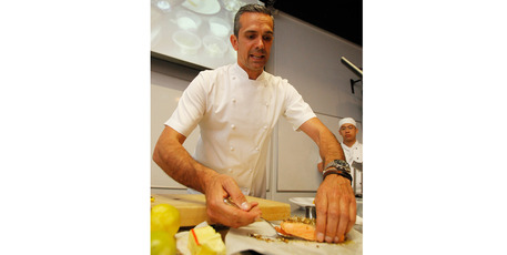Master chef judge Josh Emmett told students it's all about putting in hard work. Photo / Christine Cornege