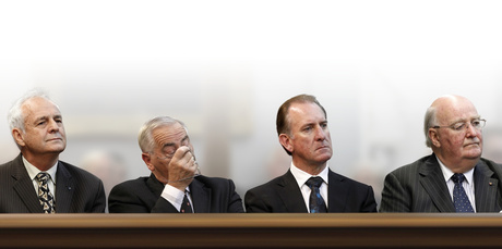 Lombard Finance and Investments directors: Bill Jeffries, Sir Douglas Graham, Michael Reeves and Lawrence Bryant. Photo / Mark Mitchell