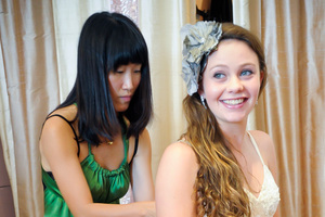 Olivia Bollen 16, is fitted for her gown.
Photo / Jason Dorday