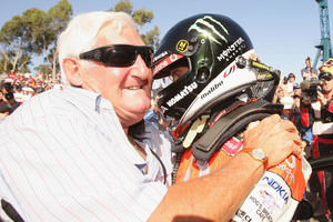 Jamie Whincup with his late father David.
Photo / Getty Images