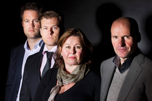 Anders Behring Breivik's legal defence team, including Geir Lippestad (right). Photo / AP
