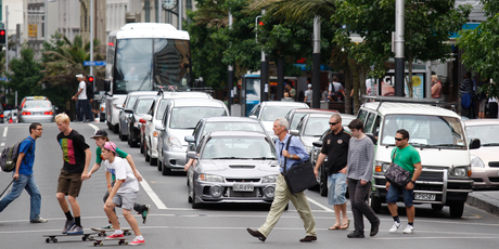 New software means pedestrians get more time to cross busy intersections. Photo / NZ Herald