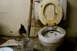 Grotty airport toilets can rather undermine the jolly signs proclaiming 'Welcome to ...'. Photo / Matt MacGillivray