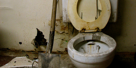 Grotty airport toilets can rather undermine the jolly signs proclaiming 'Welcome to ...'. Photo / Matt MacGillivray