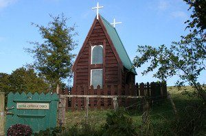 The 'smallest church in New Zealand', at Avoca, was once a porch. Photo / Jim Eagles