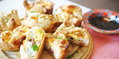 Bacon and egg pies. Photo / Jason Dorday