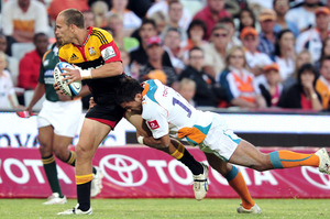 Craig Clarke of the Chiefs during last night’s clash against the Cheetahs in Bloemfontein. Photo / Getty Images