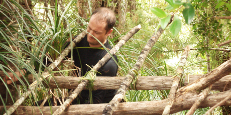 Building a shelter, fire-making and forging friendships are on the agenda for SOS Survival Training. Photo / Supplied