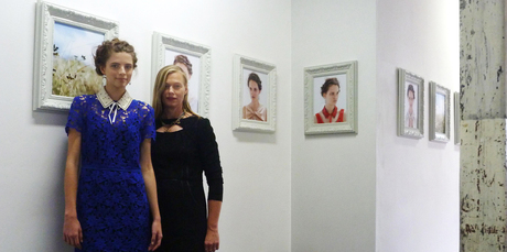 Kate Sylvester (right) at her gallery-based presentation in Sydney. Photo / Supplied