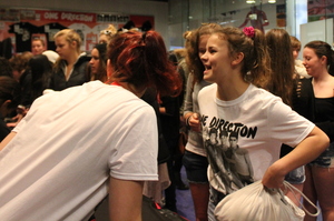 One Direction fans at the pop-up merchandise store in Wellington. Photo / Justin McCabe
