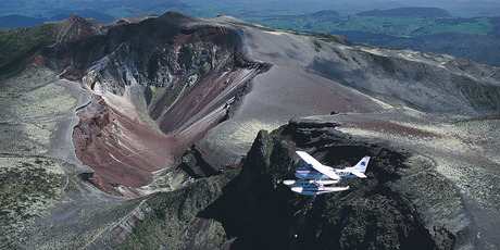 Take a scenic flight over Mt Tarawera, Rotorua, with Volcanic Air Safaris. Photo / Supplied