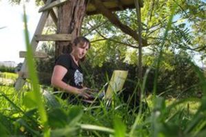 Only 500 metres from Tauranga's main state highway, Whakamarama resident Michelle Croxon has already waited 149 days for Broadband. Photo / John Borren
