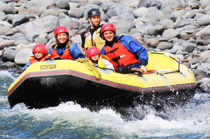 Kirsty Wynn and her family take on the Taupo Family Float, an inflatable boat ride down the lower stretches of the Tongariro River. Photo / Supplied
