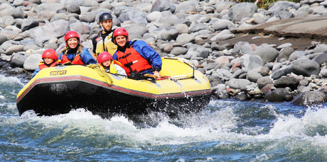 Kirsty Wynn and her family take on the Taupo Family Float, an inflatable boat ride down the lower stretches of the Tongariro River. Photo / Supplied