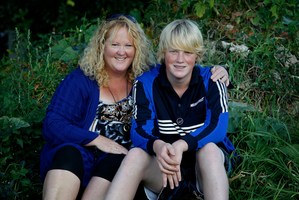 Ally Edwards-Lasenby with son Cameron, whose case of measles was so bad he spent three days in hospital fighting for his life. Photo / Christine Cornege