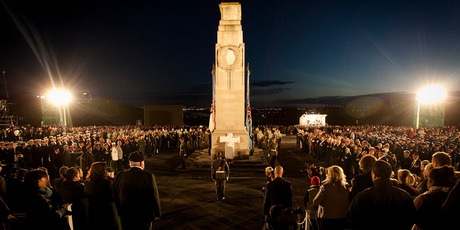Many of them were young but by no means most.The crowd, of all ages, stood 30 deep at the Auckland Dawn Service. Photo / Natalie Slade