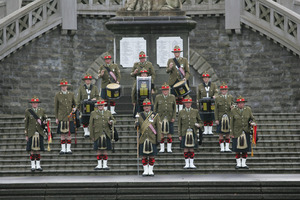 The 5WWCT Battalion Pipes and Drums Territorial Force Military Band based in Wanganui could be disbanded. Photo / supplied