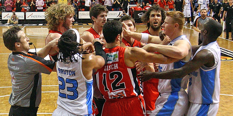 Perth coach Rob Beveridge disputes the Breakers' assertions that Perth crossed the line with their physicality in their thrilling 87-86 game two. Photo / Getty Images