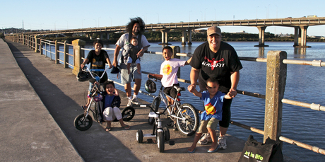 The Lefao-Setoga family enjoy the amenities of Mangere Bridge. Photo / Supplied