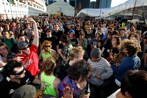 Queens Wharf shone during the Rugby World Cup, but has now been taken over by traffic. Photo / Sarah Ivey