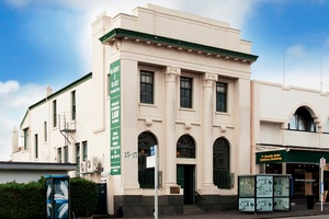 Exterior view of the early 20th century building at 15 Jervois Rd, Ponsonby - a former ASB Bank.