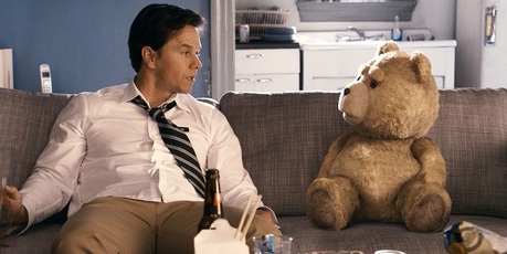 A scene from Mark Wahlberg's upcoming comedy Ted. Photo / Supplied