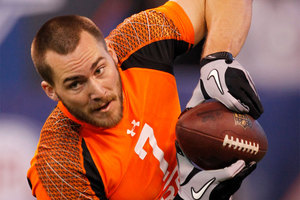 Rhett Ellison was selected in the fourth round of the NFL draft by the Minnesota Vikings. Photo / Dave Martin.