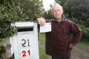 Russ Sadler's property number changed last year as a result of a switch to the RAPID (Rural Address Property Identification) system. Photo / Wairarapa Times-Age