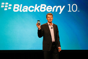 Thorsten Heins, president and CEO of Research In Motion, the company that makes BlackBerry, delivers the keynote speech during the BlackBerry World conference in Orlando, Florida. Photo / AP