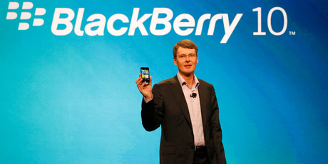 Thorsten Heins, president and CEO of Research In Motion, the company that makes BlackBerry, delivers the keynote speech during the BlackBerry World conference in Orlando, Florida. Photo / AP