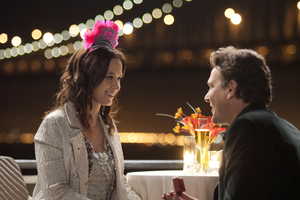 Jason Segel, right, and Emily Blunt are shown in a scene from 'The Five-Year Engagement.' Photo / Supplied