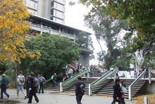 There has been an explosion at the University of Canterbury this afternoon. Photo / Christchurch Star 