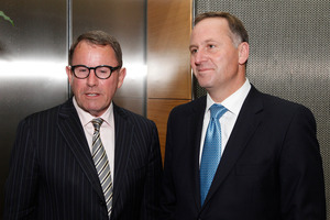 Prime Minister John Key with Act MP John Banks before their coalition talks at the Beehive, Wellington. Photo / Mark Mitchell