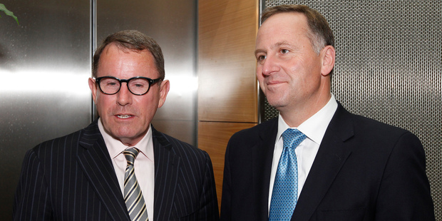 Prime Minister John Key with Act MP John Banks before their coalition talks at the Beehive. Photo / Mark Mitchell
