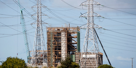 The Marsden B Power Station being dismantled last year. Photo /Michael Cunningham