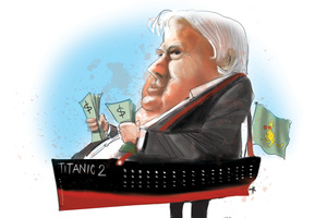 Australia's Clive Palmer has hit headlines with his plans to build a modernised replica of the Titanic. Illustration / Rod Emmerson