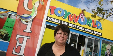 Toyworld owner Marie-Therese Evans said she is frustrated by constant vandalism and graffiti. Photo / Wairarapa Times Age