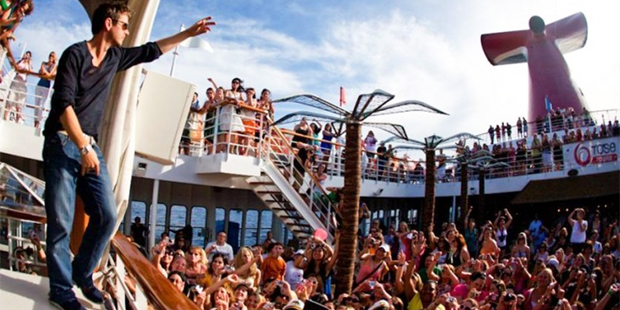Cruisers welcome New Kids on the Block. Photo / Rose Tours