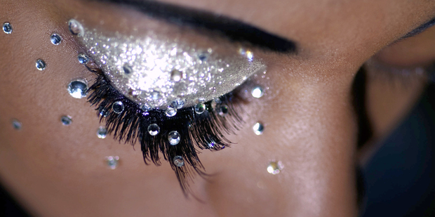 Going boldly in the way of metallic makeup allows for a fresh and fun look, if you do it well. Photo / Supplied