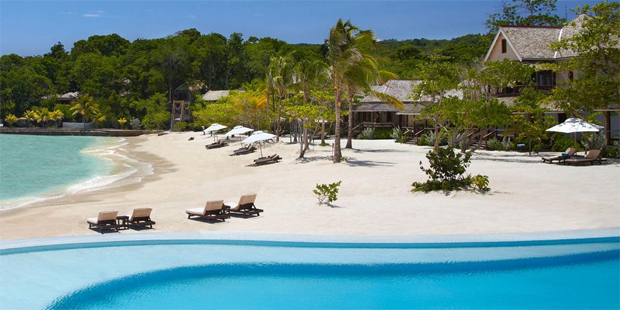 What was once scrubby shoreline has been transformed into a sandy playground for the well-off at Jamaica's GoldenEye resort. Photo / Christian Horan Photography - Island Outpost