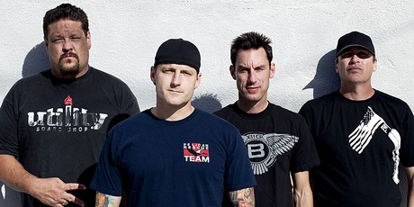 A new-look Pennywise with new singer Zoltan Teglas, second from left. Photo / Supplied