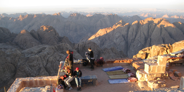 On Mount Sinai, blankets - pre-loved by camels - are available for rent for those wanting to stay the night and watch the sunrise. Photo / Supplied