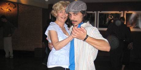 Juan takes the author in his arms for the slow slide. Photo / Jessica Wall